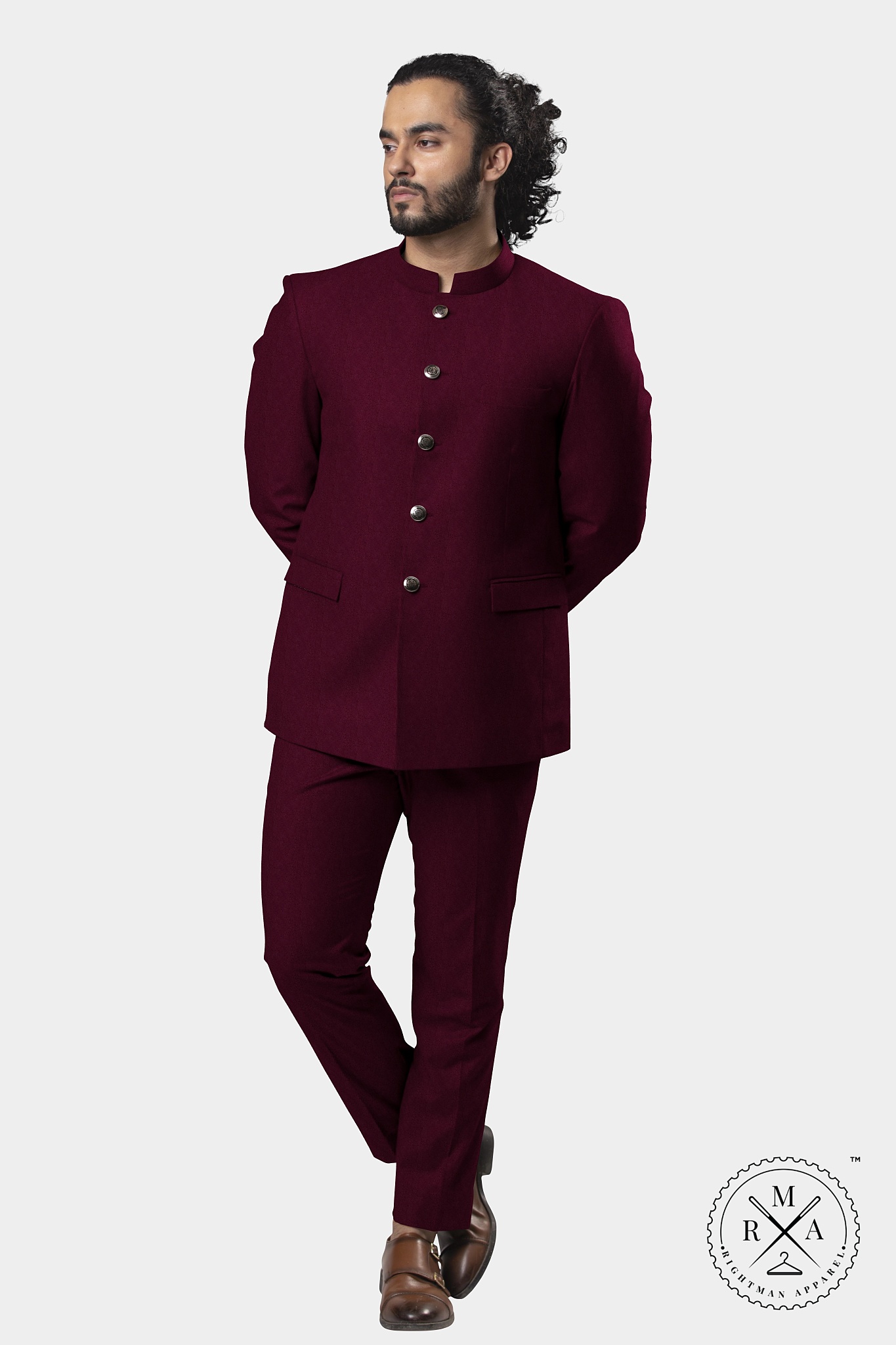 Rich Maroon Velvet Jodhpuri Suit SU229